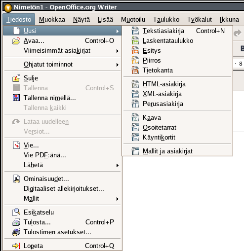 valikot ovat nyt suomeksi