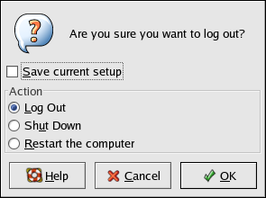 Gnomen logout-ruutu
