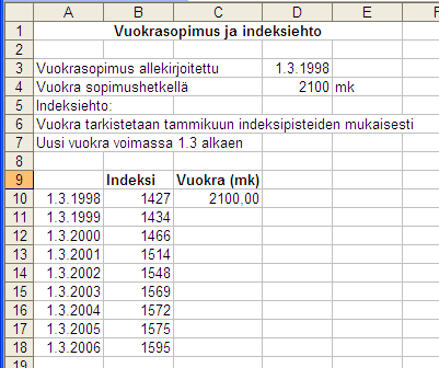 indekseill laskeminen