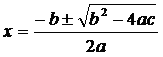 toisen asteen yhtälön ratkaisukaava